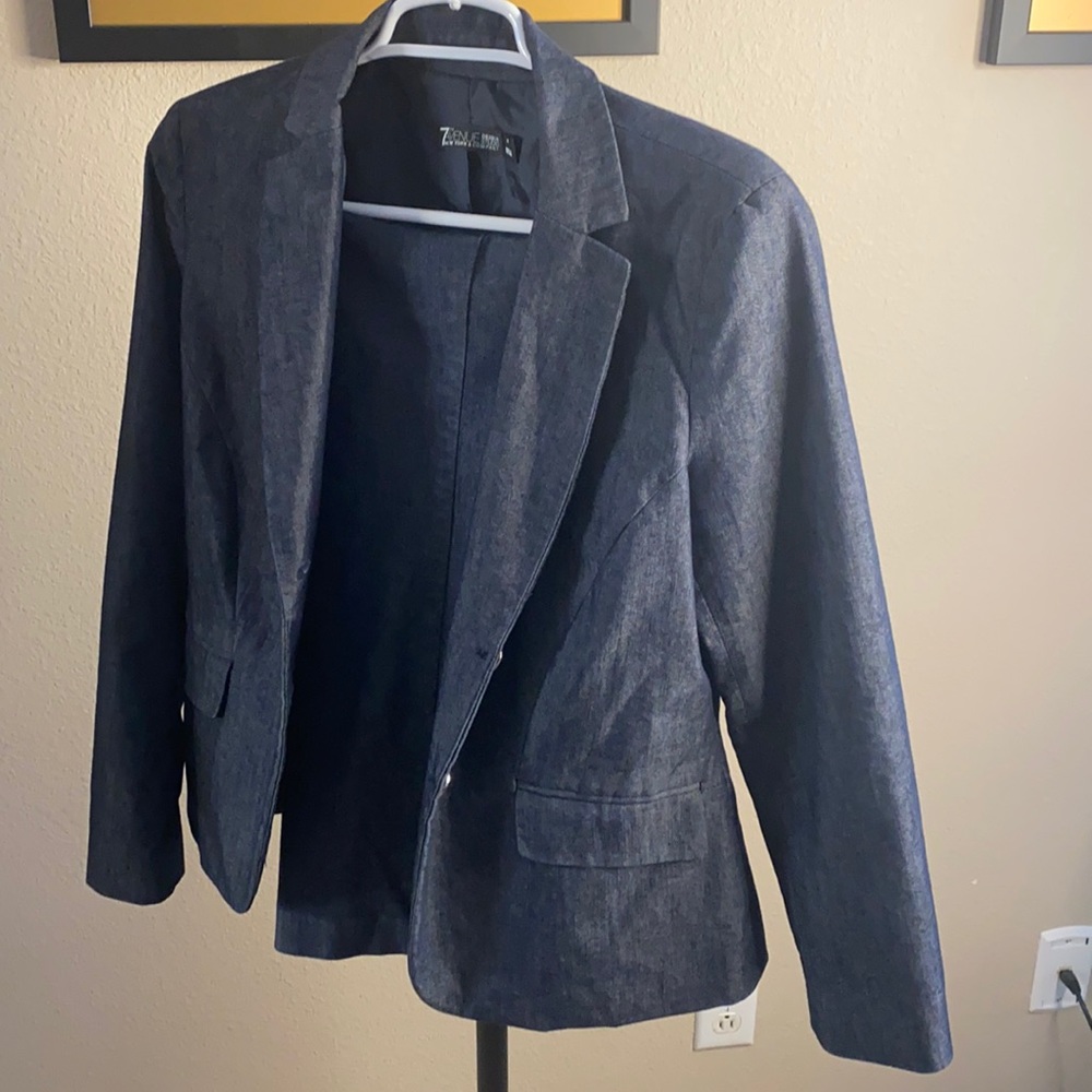 Career denim jacket and pants